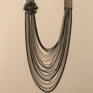 Stella & Dot Flower Brooch Statement Necklace